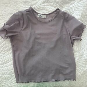 hollister light purple lace baby tee